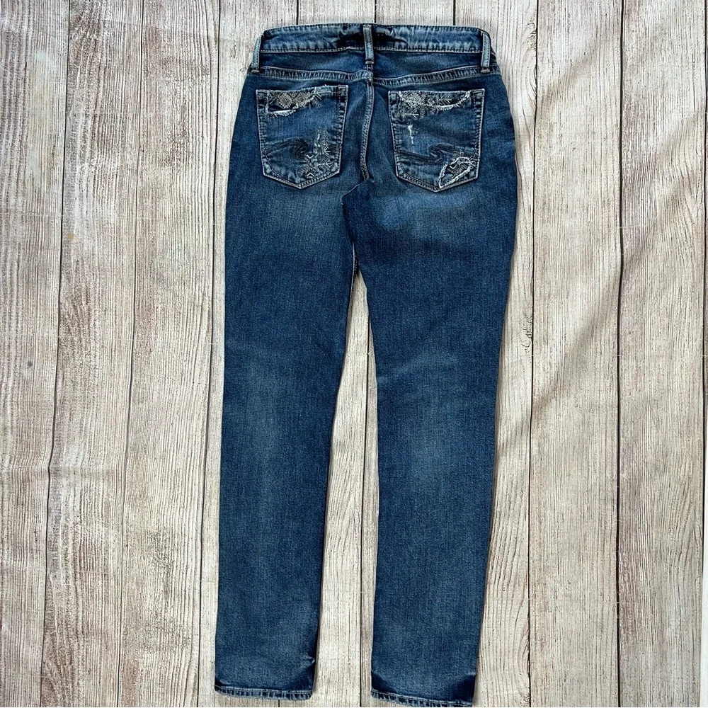 Silver Aiko Ankle Slim Destroyed Jeans
